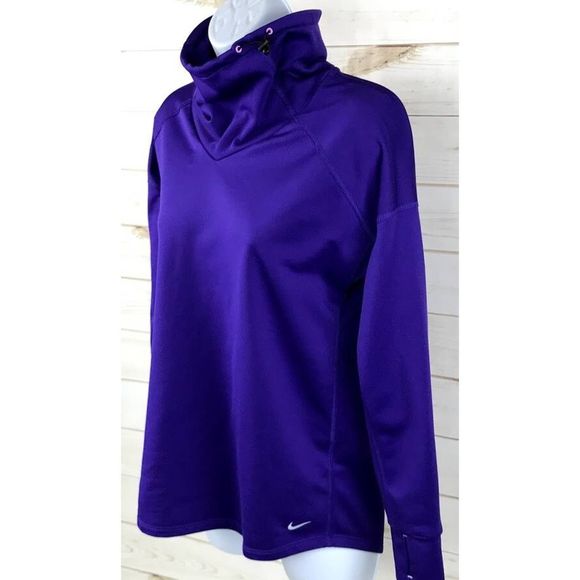 NEW Womens Small NIKE Running Sweatshirt Sweater Pullover Turtle-Neck 659996-547 - Picture 3 of 5